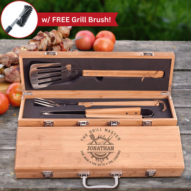 Premium Grill Gift - The Grill Master, The Man, The Myth, The Legend BBQ Set
